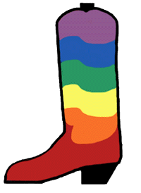 Rainbow Cowboy Boot